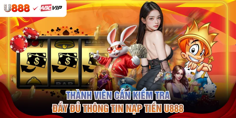 Thành viên cần kiểm tra đầy đủ thông tin nạp tiền U888
